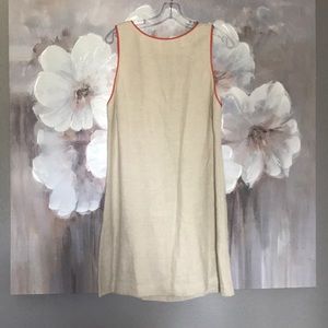 Tan/ cream linen dress with burnt orange trim.12.